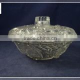 crystal cheap glass salad bowl with glass lid
