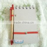 recycle paper spiral notebook with ball pen
