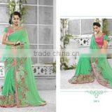 Qualified Turquoise Georgette Designer Saree/best Designer Sarees Online Shopping thumbnail-3