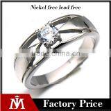 Wholesale Luxury Wedding Stainless Steel Simple Silver Ring Design Diamond Women Jewelry thumbnail-1