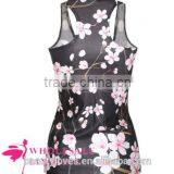 Pink Flower Printed Women Tank Tops ,women Sleeveless Summer Vests thumbnail-3