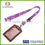 Custom Fashion High Quality pu Leather Business Card Holder Lanyard thumbnail-2