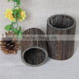 Antique Decoration Cylinder Used Wooden Pen Box Case thumbnail-3