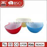 Wholesale BPA Free Plastic Bicolor Fruit Salad Mixing Rice Eating Bowl