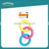 Hot Selling Pet Dog Chewing Toys 3 Color Squeaky Rubber TPR Dog Rings thumbnail-1