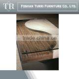 Modern Beige Travertine Marble Living Room Coffee Table With Glass Top thumbnail-2