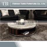 Modern Black Hand Craverd Travertine Top End Table thumbnail-5