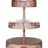Copper Plated Metal 3 Tier Fancy Wedding Cake Stand thumbnail-1
