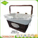 Handmade Removable Logo Wicker Wooden Cheap Custom Bike Basket thumbnail-1