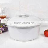 13" Round Porcelain Baking Tray With Lid thumbnail-2