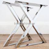 Best Quality Furniture Stainless Steel Polishing Finished X Shape Wood Table Leg thumbnail-2