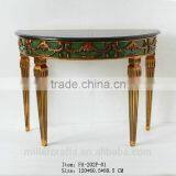Half Moon Antique Table With Black Marble Table Top thumbnail-1