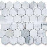 MM-CV245 Low Price Wall Designs Natural Stone 25mm Hexagon Marble Mosaics thumbnail-1