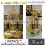 Momoda Luxury 24K Gold Home Decorations K9 Crystal Standing Clock Antique Classic Home Standing Big Clock thumbnail-1