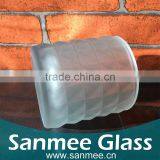 Wholesale Frosted Diamond Pattern Wine Glass Shape Candle Holders thumbnail-3