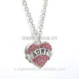 2016 Cheap Hot Crystal Love Heart Pendent Necklace Fashion Family Xmas Gifts Jewelry thumbnail-4