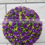 Hanging Plastic Artificial Flower Ball 30CM Purple Rose Ball thumbnail-1