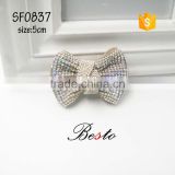 Wholesale rhinestone bow tie shoes accessories for ladies shoes