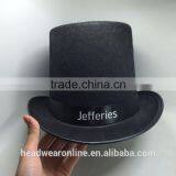 Fashion Black Round Top Hat With Custom Printing Logo Ribbon thumbnail-5