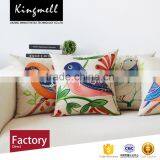 Custom Birds' Twitter and Fragrance of Flowers Digital Printed Cotton Linen Cushion Cover thumbnail-2
