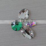 Oval Sew-on Crystal Flatback Glass Bead With Holes Crystal Color Glass Bead for Wedding Dress thumbnail-4