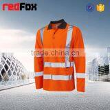 Safety T-shirt Blue Short-sleeved Sport Warning Security T-shirt Stripe Polo T-shirt thumbnail-6