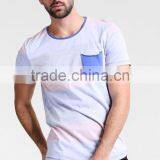 MGOO Manufacturer Offered Round Neck Blank Pocket T Shirt Wholesale Thick Striped T-shirt For Men thumbnail-3