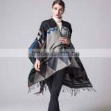 2017 Spring New Item Ladies Scarf Western Style Bohemia Style Tassels Model Imitated Cashmere Material Women Cloak thumbnail-3