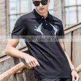 Mens private label cotton comfortable new style bird printing fabrics for polo shirts