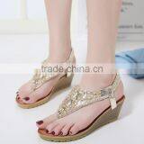 Zm50123b Europe Wedge Heel Sandals Shoes Women Wholesale Lady Fip-flops thumbnail-1