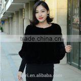 2016 O Neck Flare Sleeve Long Hairy Shaggy Faux Fur Pullovers Coat New Women Autumn Winter Loose Outerwear Gray Black thumbnail-4