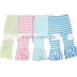 2017 Childrens Boutique Clothing Stripe Kids Capri Girl Triple Ruffle Pants thumbnail-3