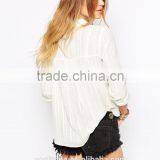100% Cotton Relaxed Fit Crochet Detail Lady Shirt,fashion Full Sleeves Shirts thumbnail-3