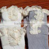 Fashion Winter Autumn Warm Kids Trendy Knitted Button Lace Leg Warmers Trim Boot Cuffs Baby Girl Tube Baby Socks thumbnail-2