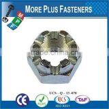 Made in Taiwan Brass Plated Stainless Steel Black Phosphate Half Castle Nut thumbnail-3