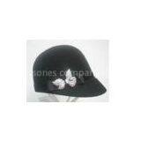 Velvet Band And Buckle Trim Ladies Casual Wool Felt Hats With Cap Shape For Carnival thumbnail-1