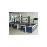Steel and Wood Island Lab Work Table, Steel and Wood Lab Furniture thumbnail-2