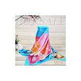 Square Breathable Custom Printed Silk Scarf Thickness 16mm / 18mm