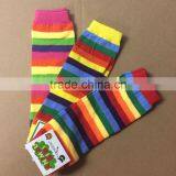 Wholesale Rainbow Striped Print Children Posh Kids Knitted Leg Warmer Cotton Baby Leg Warmer thumbnail-1
