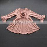 Wholesale Little Girls Frock Design Cotton Dress Long Icing Ruffle Sleeves Fall Clothes For Kids thumbnail-4