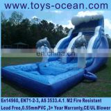 2016 classical cheap inflatable dolphin water slides for commercial