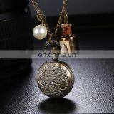 Wholesale Vintage Quartz Watch, Free Shipping Pocket Watch With Alloy Chain and Rabbit Header Wishing Bottle Pearls thumbnail-6