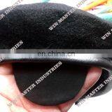 Durable Soft 64S 80S Wool Cap Silk Cotton Lining Police Beret