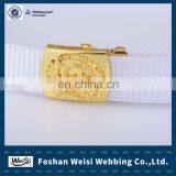 White Color Canvas Belt Navy Belt With Embossed Buckle for Thailand thumbnail-1