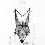Deep V-neck Sexy Bodysuit Women Lace Net Yarn Joining Bodycon Sexy Bodysuit Jumpsuit Overalls Streetwearg thumbnail-7