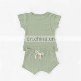 Short Sleeve Baby Sports Pajamas Suits Solid Color Short Pajamas Suits thumbnail-5