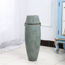 Copper Ring Special-Shaped Abstract Mediterranean Style Green Ceramic Vase For Coffee Shop thumbnail-3