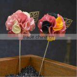 Men Suit Floral Lapel Pin of Brooches Fabric Floral Men Wedding Brooch Bouquet thumbnail-2
