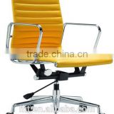 New Product Yellow Leather Office Chair No Swivel/Swivel Office Chair No Wheels