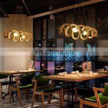 Vintage Lighting Pendant Light E27 Restaurant Chandelier Hanging Iron Bamboo Rope Lighting Hemp Rope Chandelier thumbnail-5